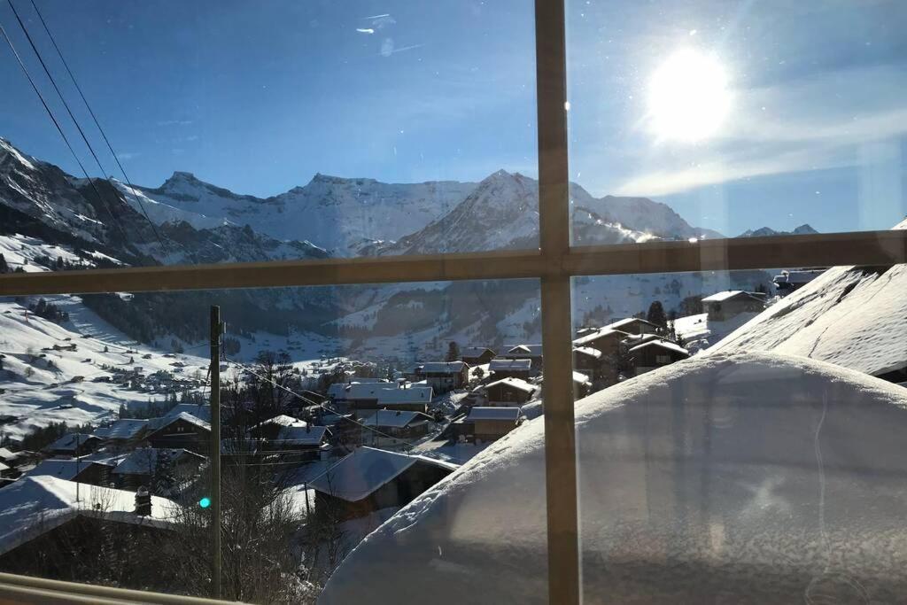 Chalet Sonnenheim Mit Atemberaubender Aussicht Adelboden Bagian luar foto